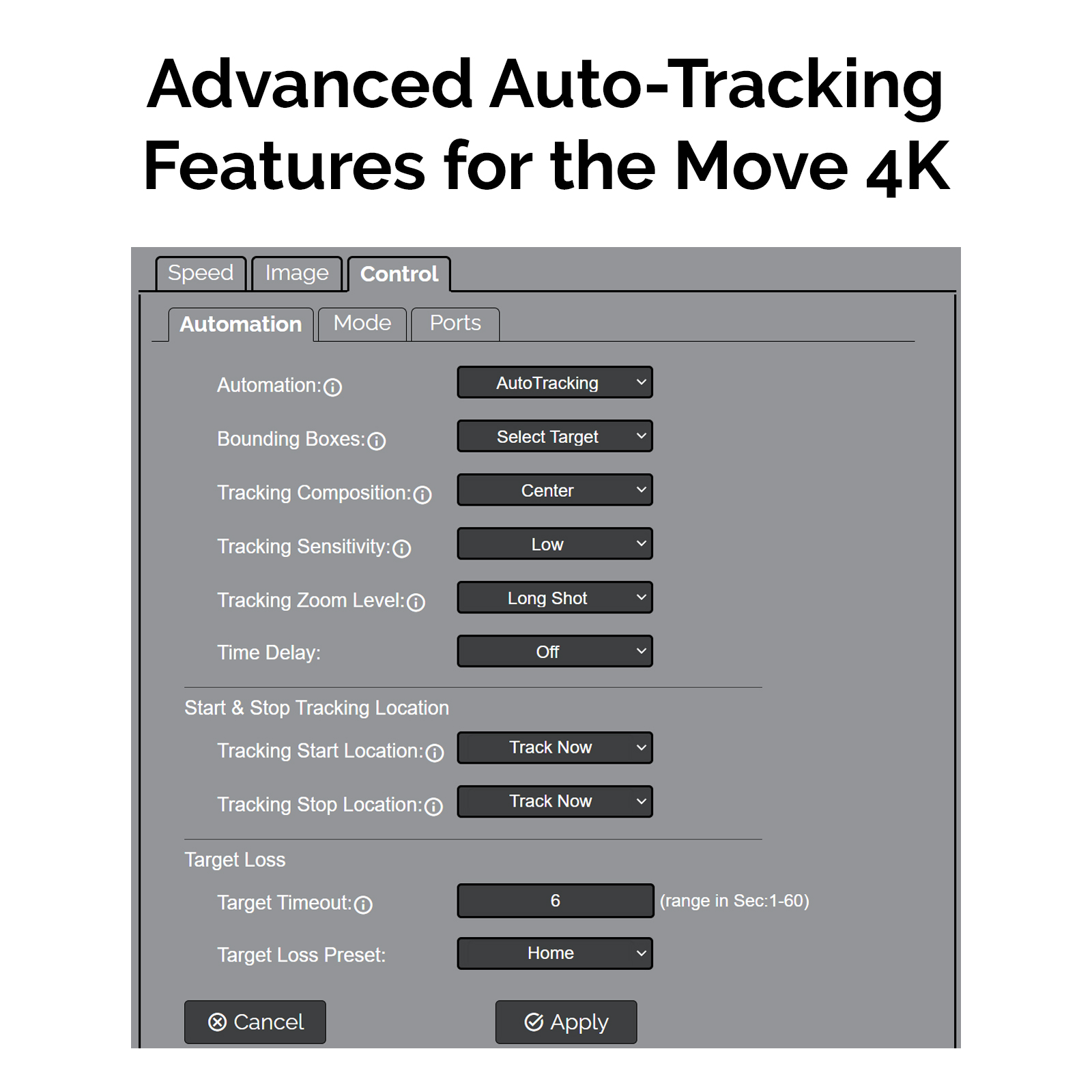 Advanced Auto-Tracking Features for the Move 4K